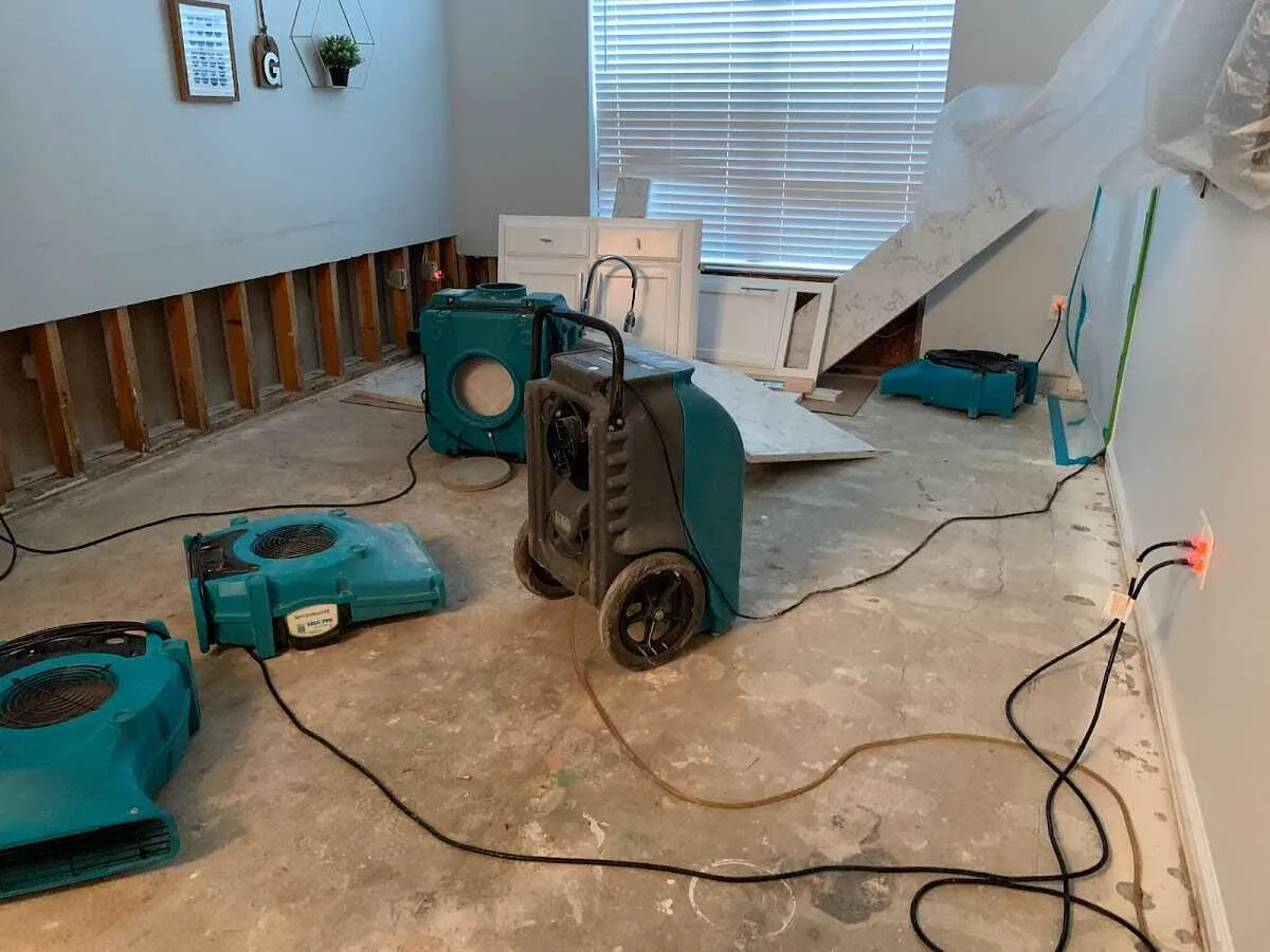 Dehumidifier in flood-cut room for Water Extraction & Removal in Saratoga Springs